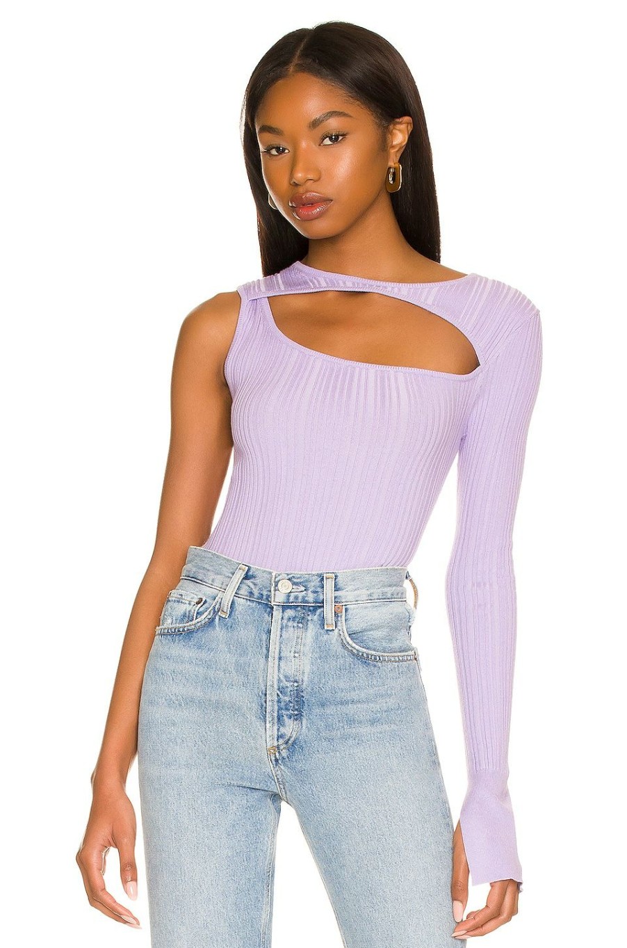 Tops * | Song Of Style Landon Cut Out Sweater Lilac