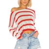 Sweaters & Knits * | Superdown Adriana Knit Sweater White & Red