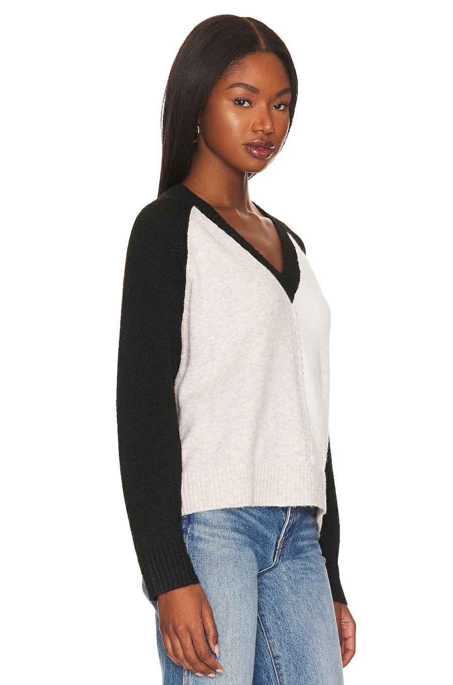 Tops * | Central Park West Myla V-Neck Raglan Sweater Neutral