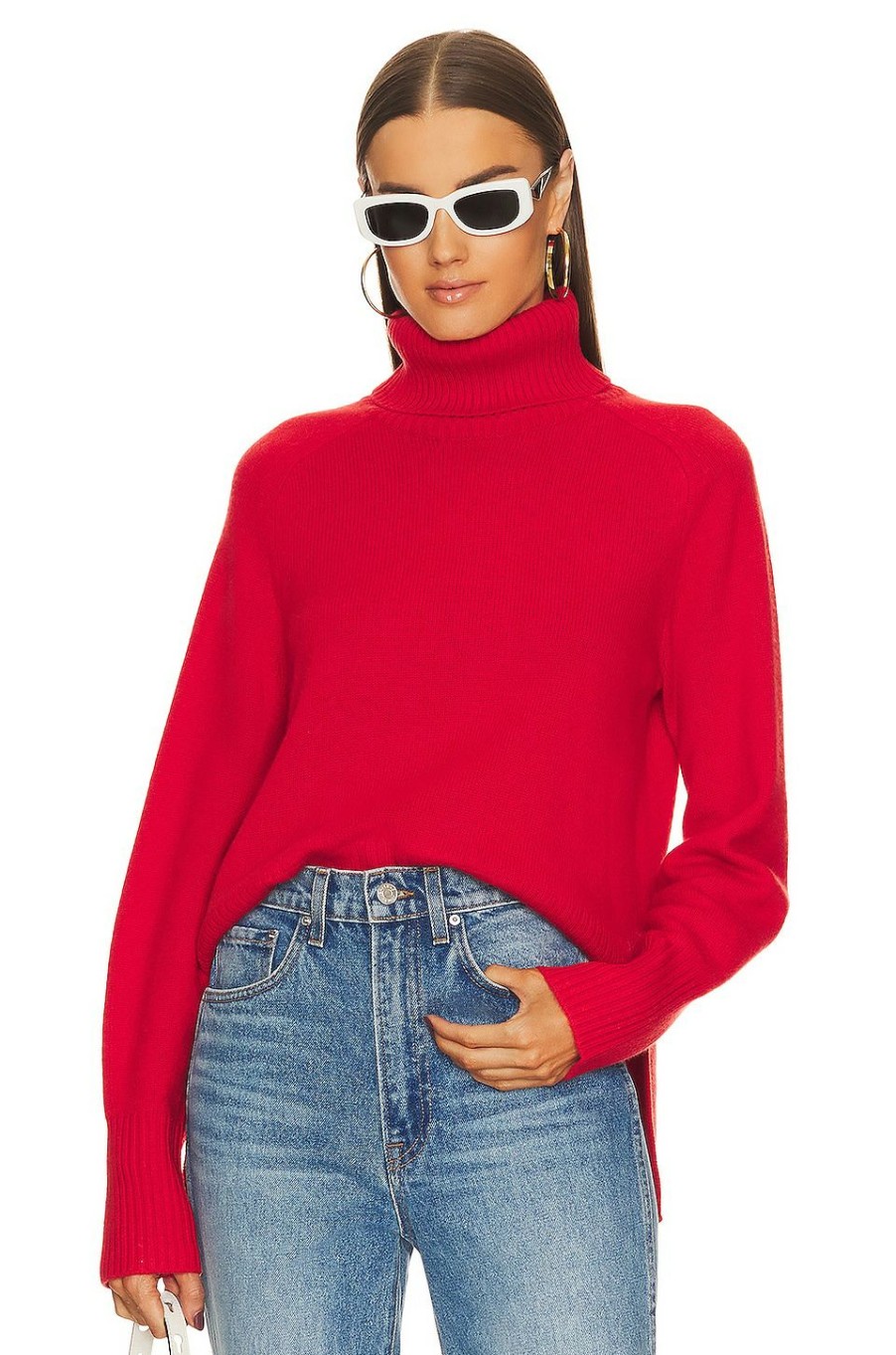 Sweaters & Knits * | Veronica Beard Lerato Cashmere Sweater Red