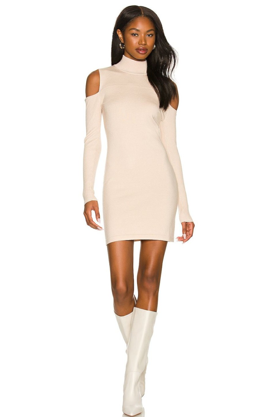 By Style * | Camila Coelho Taylor Sweater Dress Taupe Nude