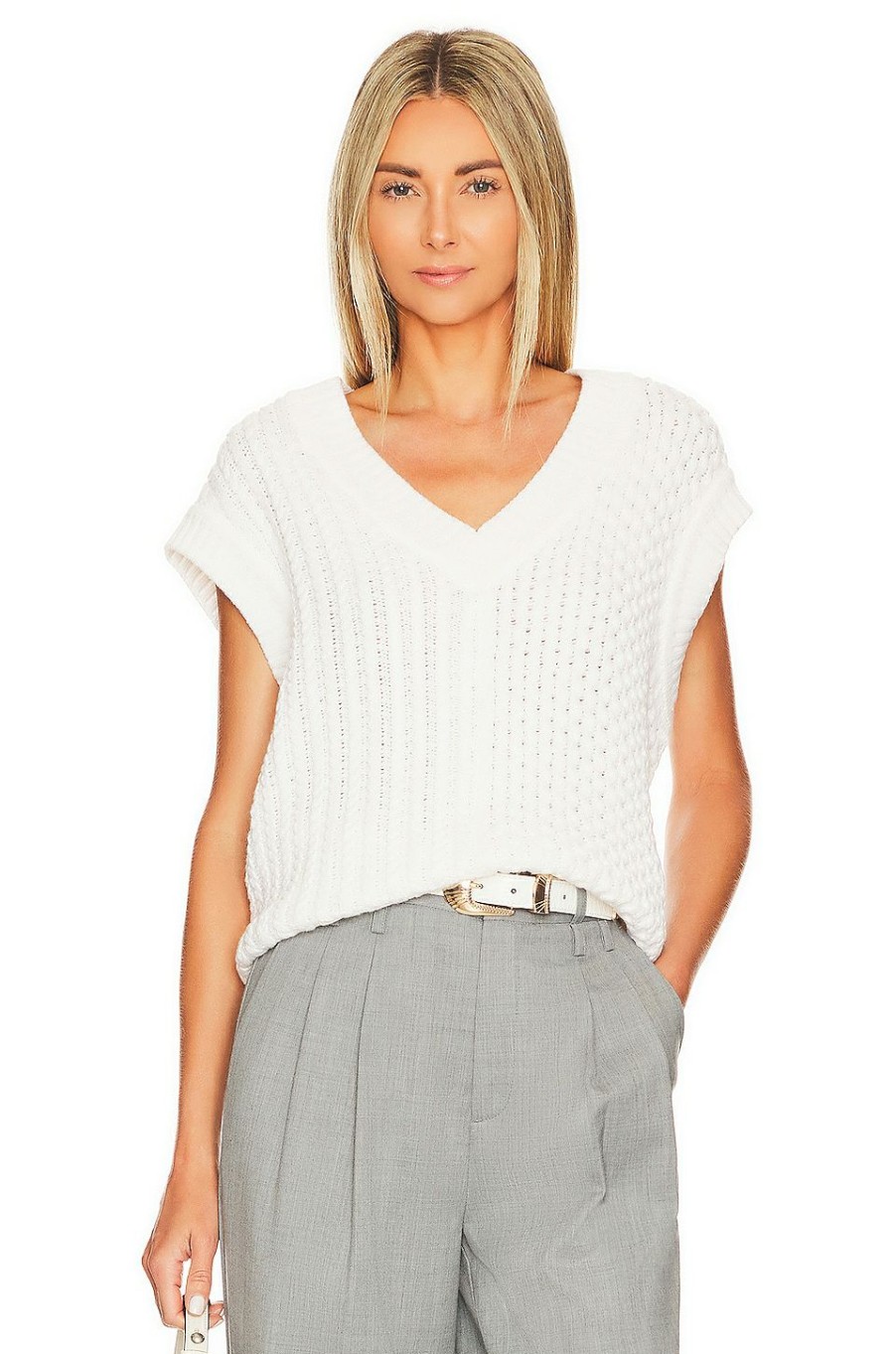 Sweaters & Knits * | L'Academie Hara Sweater Vest Ivory