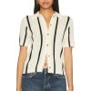 Tops * | Anine Bing Alexis Sweater Ivory & Black Stripe