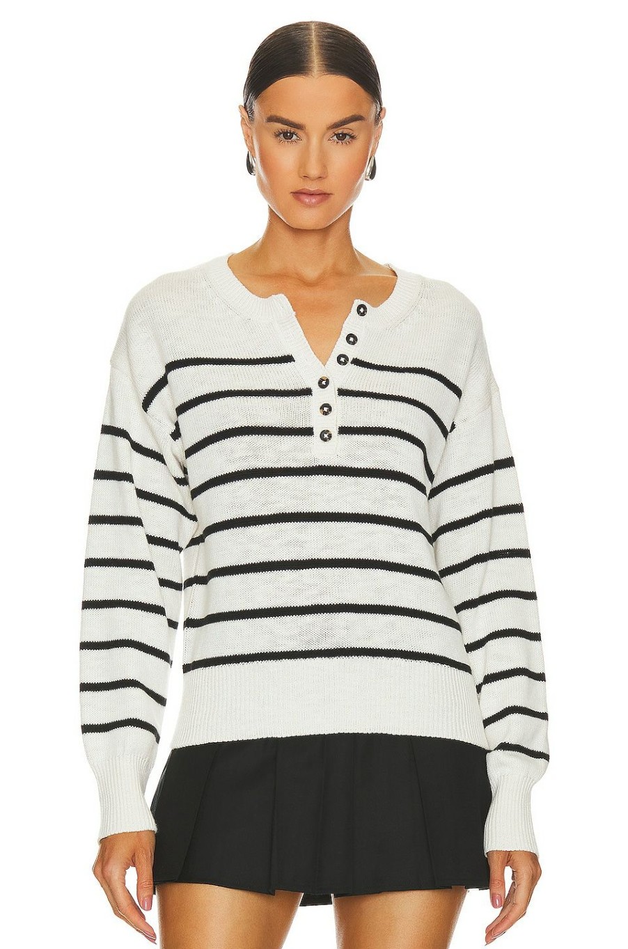 Tops * | Sanctuary Casual And Chill Sweater Black Stripe