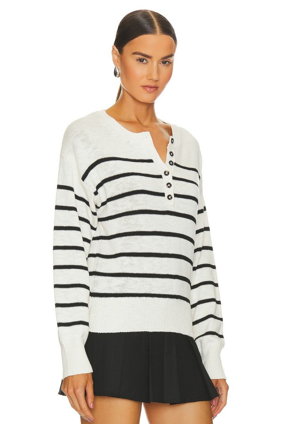 Tops * | Sanctuary Casual And Chill Sweater Black Stripe