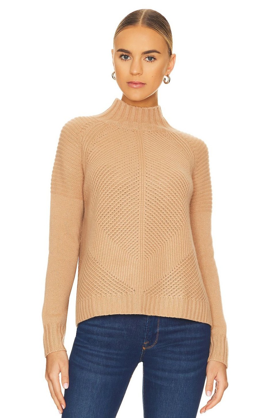 Sweaters & Knits * | Autumn Cashmere Mock Neck Sweater Caramel