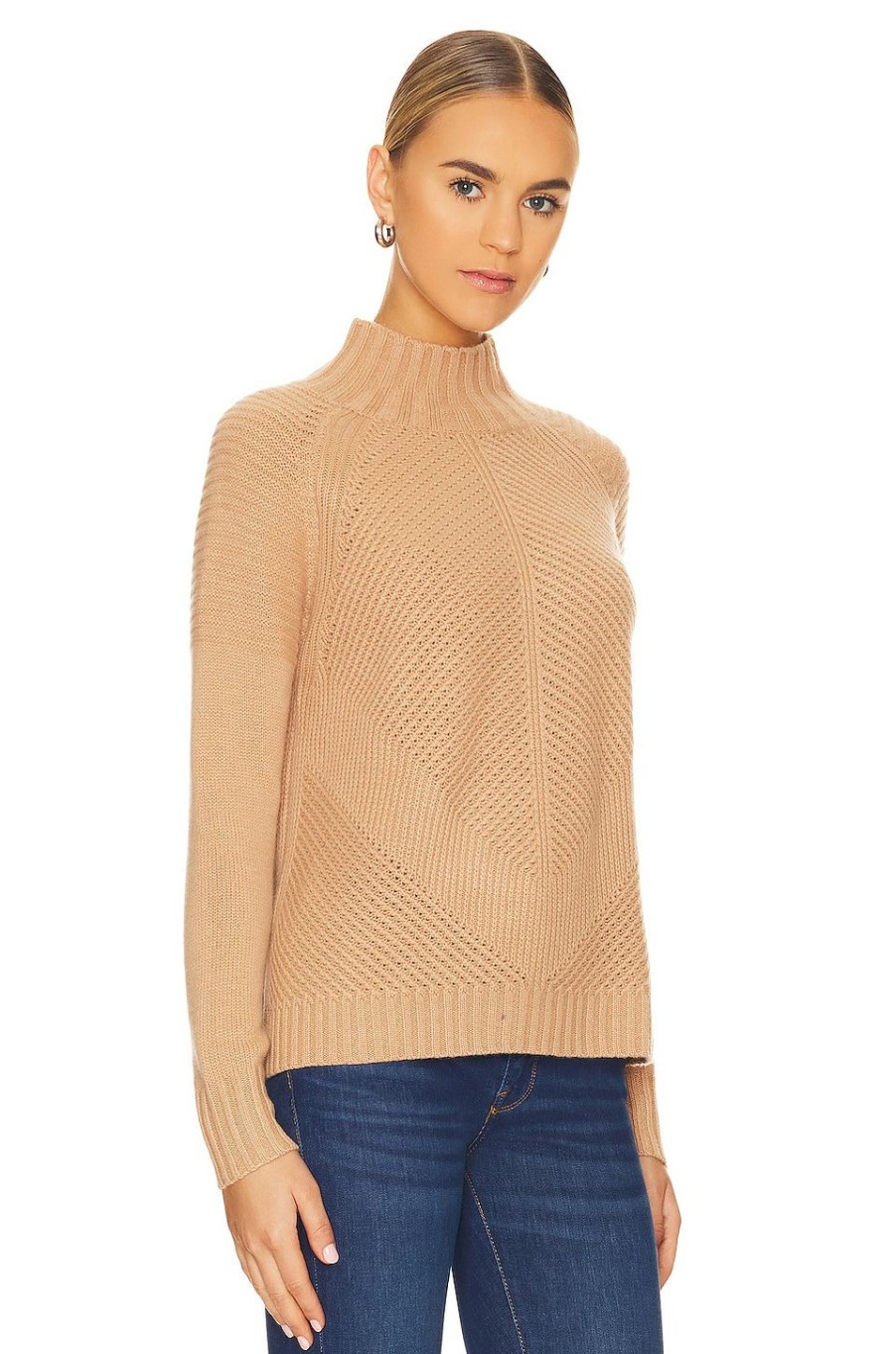 Sweaters & Knits * | Autumn Cashmere Mock Neck Sweater Caramel