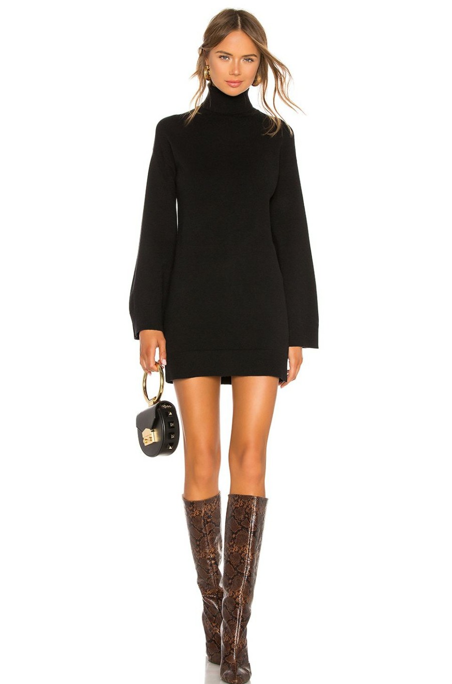 By Style * | Lpa Fallon Sweater Dress Black