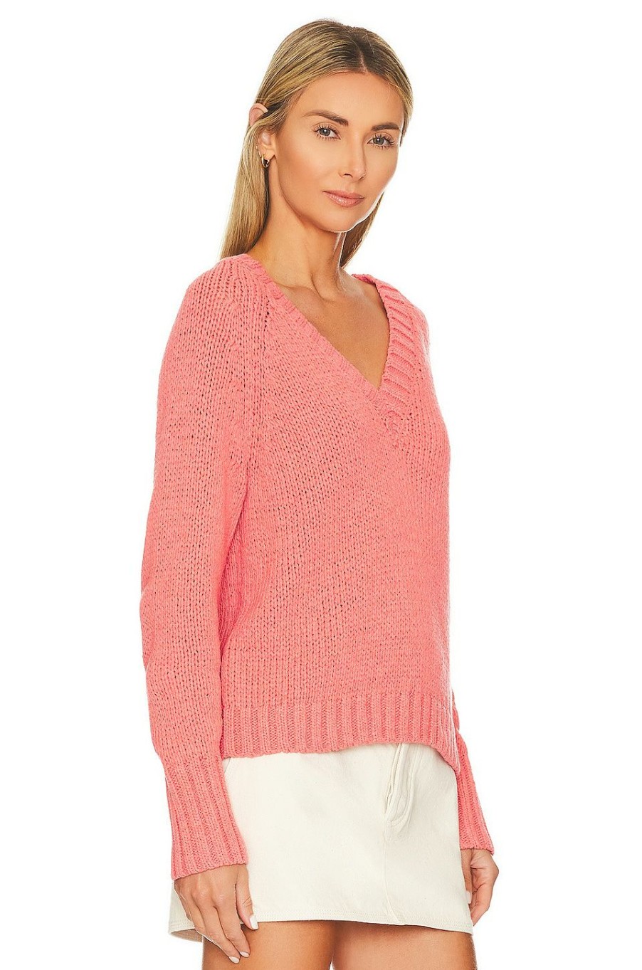 Sweaters & Knits * | White + Warren Sweater Geranium Pink