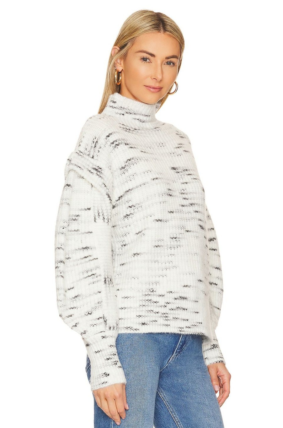 Sweaters & Knits * | Varley Belgrave Knit Sweater Egret & Charcoal