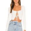 Tops * | All The Ways Alexie Tie Front Sweater White