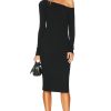 By Style * | Enza Costa Sweater Knit Slouch Shoulder Dress Black