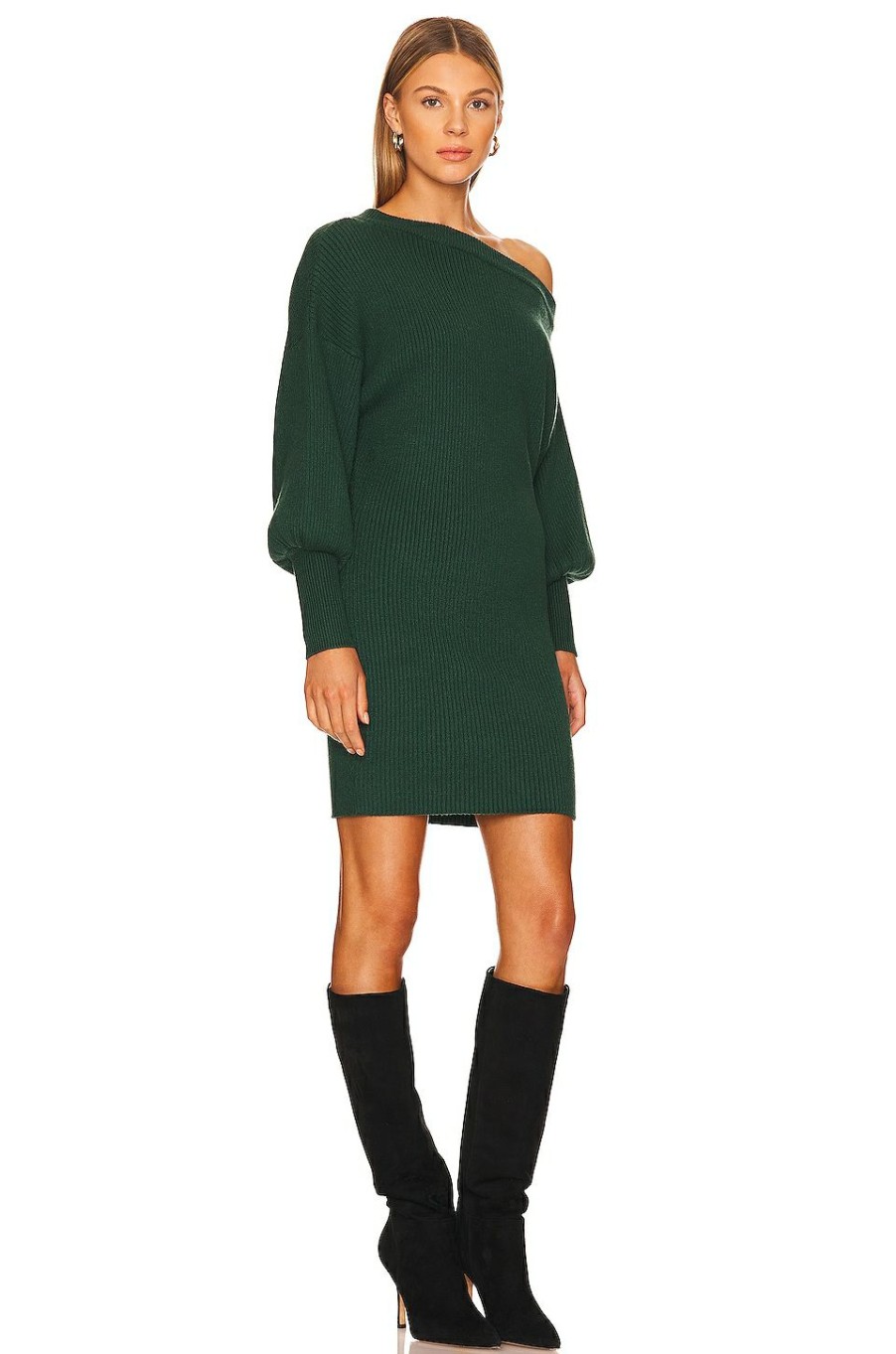 By Style * | Line & Dot Emma Sweater Dress Emerald