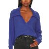 Sweaters & Knits * | Central Park West Yvonne Polo Sweater Blue Jay