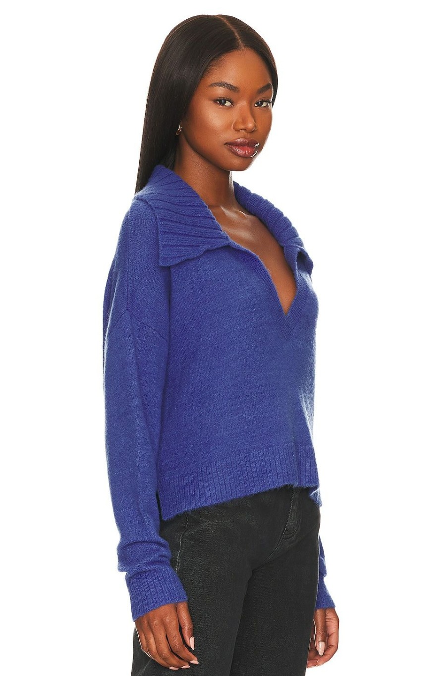 Sweaters & Knits * | Central Park West Yvonne Polo Sweater Blue Jay