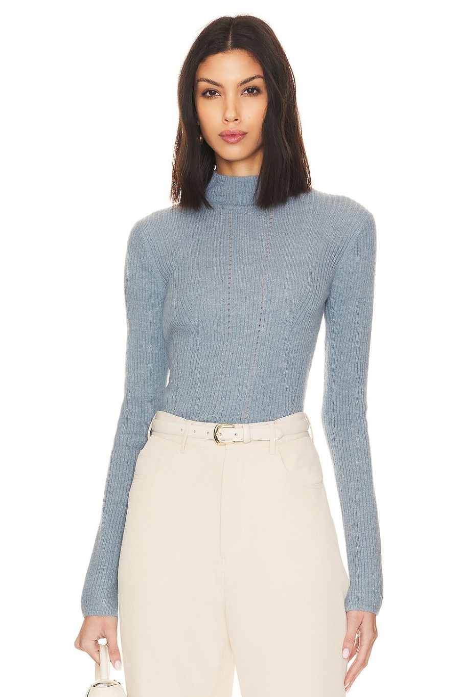 Sweaters & Knits * | Allsaints Rhoda Turtleneck Sweater Slate Blue