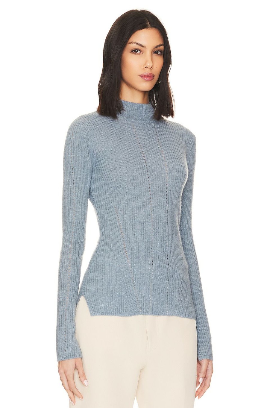 Sweaters & Knits * | Allsaints Rhoda Turtleneck Sweater Slate Blue