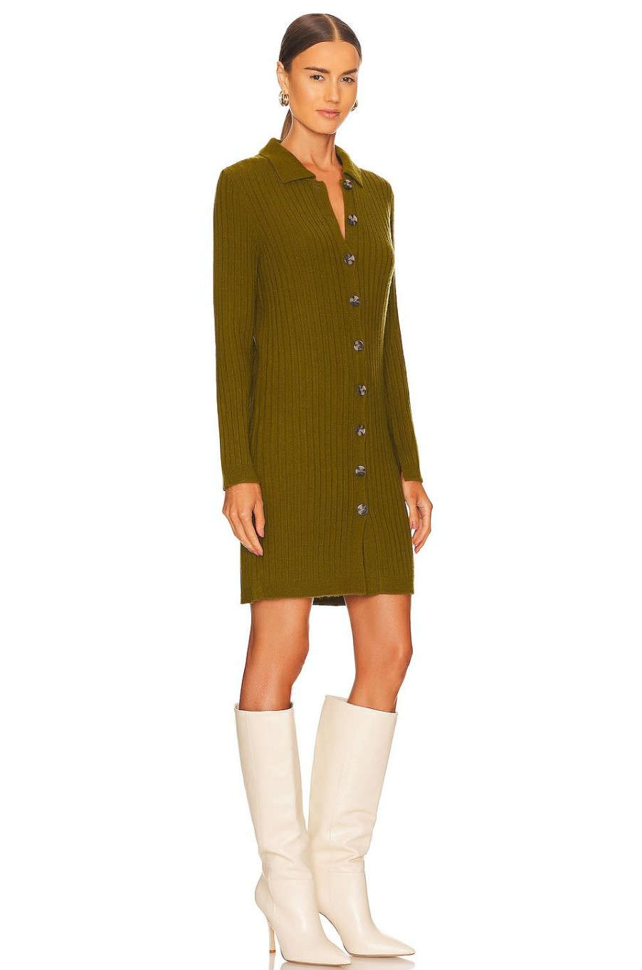 By Style * | 525 Button Down Mini Sweater Dress Fir