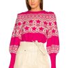 Sweaters & Knits * | Generation Love Marcelle Fairisle Sweater Brilliant Pink & Cream