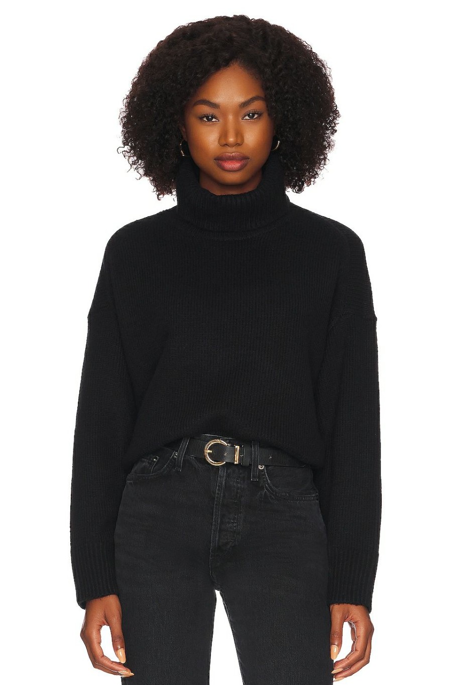 Sweaters & Knits * | 525 Relaxed Turtleneck Sweater Black