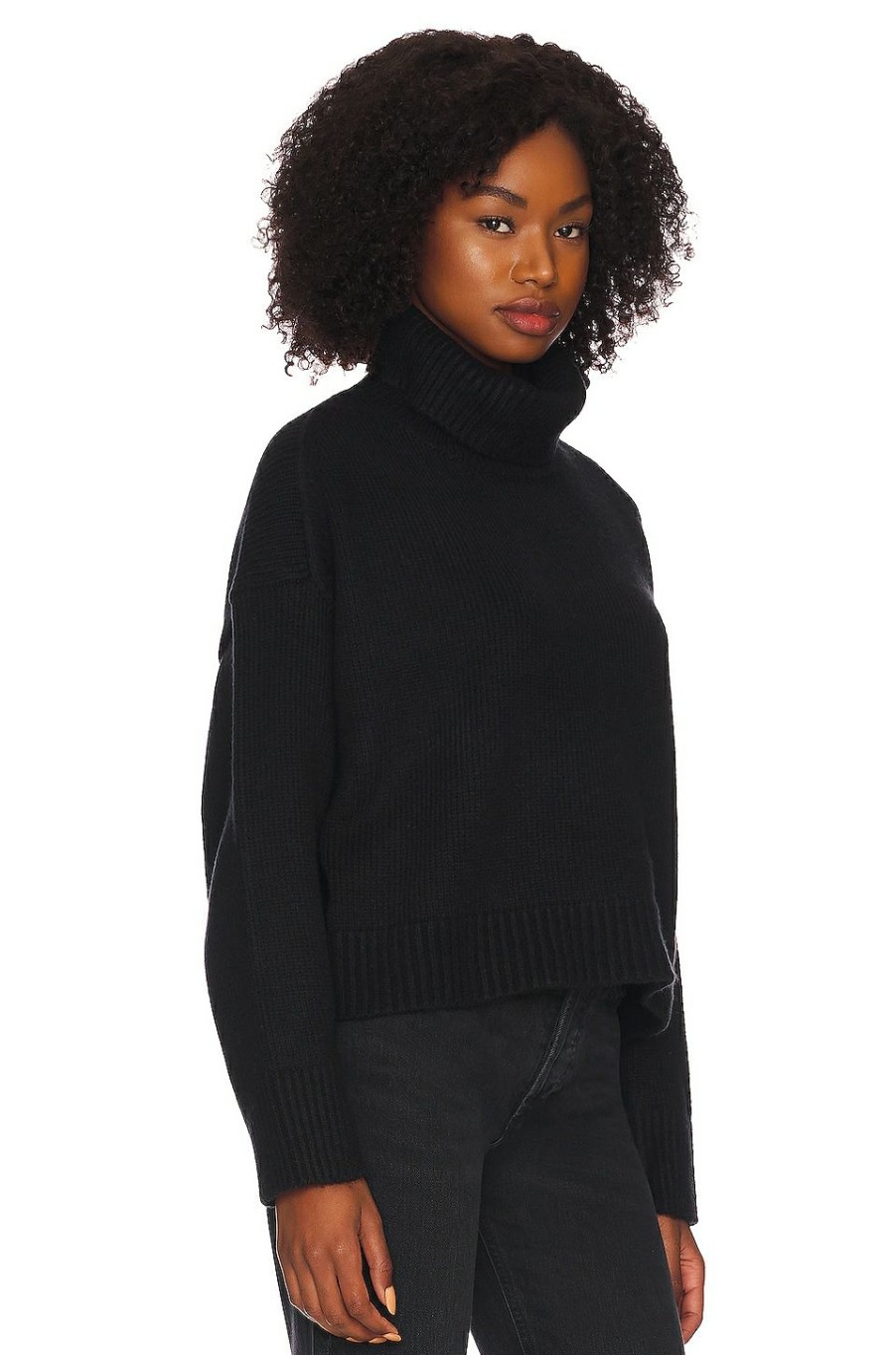 Sweaters & Knits * | 525 Relaxed Turtleneck Sweater Black