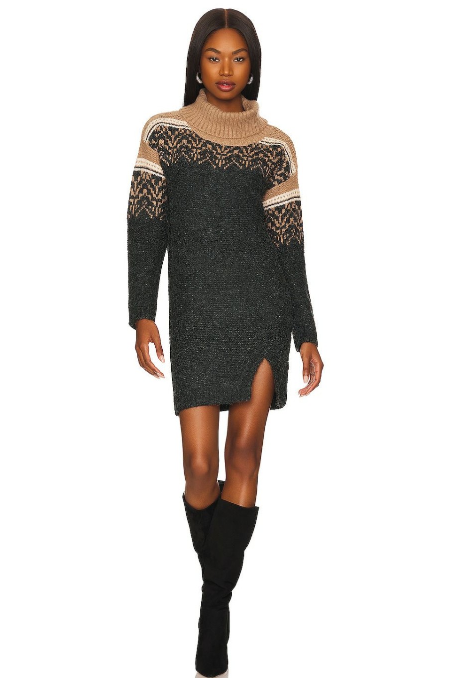 By Style * | Heartloom Mate Sweater Dress Coal