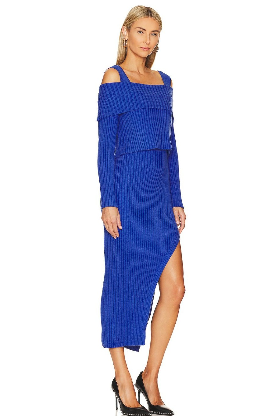 By Style * | Sovere Exhale Sweater Dress Blue Marle