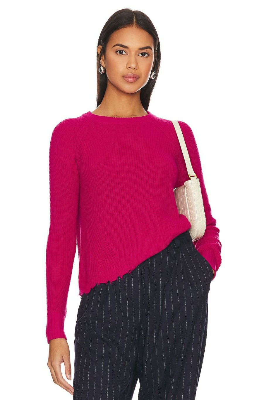 Sweaters & Knits * | Autumn Cashmere Distressed Scallop Sweater Barbie