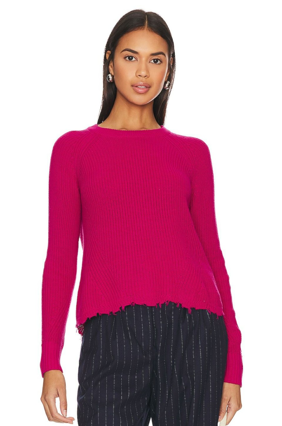 Sweaters & Knits * | Autumn Cashmere Distressed Scallop Sweater Barbie