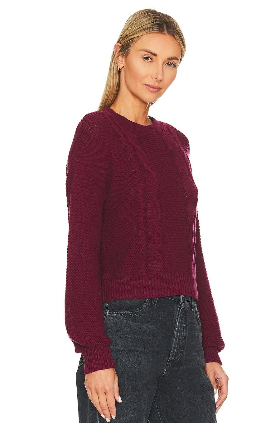 Sweaters & Knits * | 525 Cable Pullover Sweater Wine