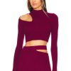 Sweaters & Knits * | Michael Costello X Revolve Annalisa Sweater With Cutouts Dark Raspberry