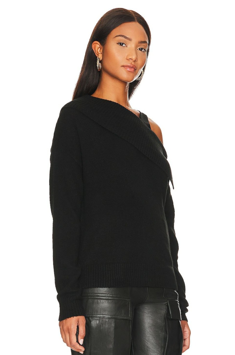 Sweaters & Knits * | Central Park West Yvonne Cold Shoulder Sweater Black