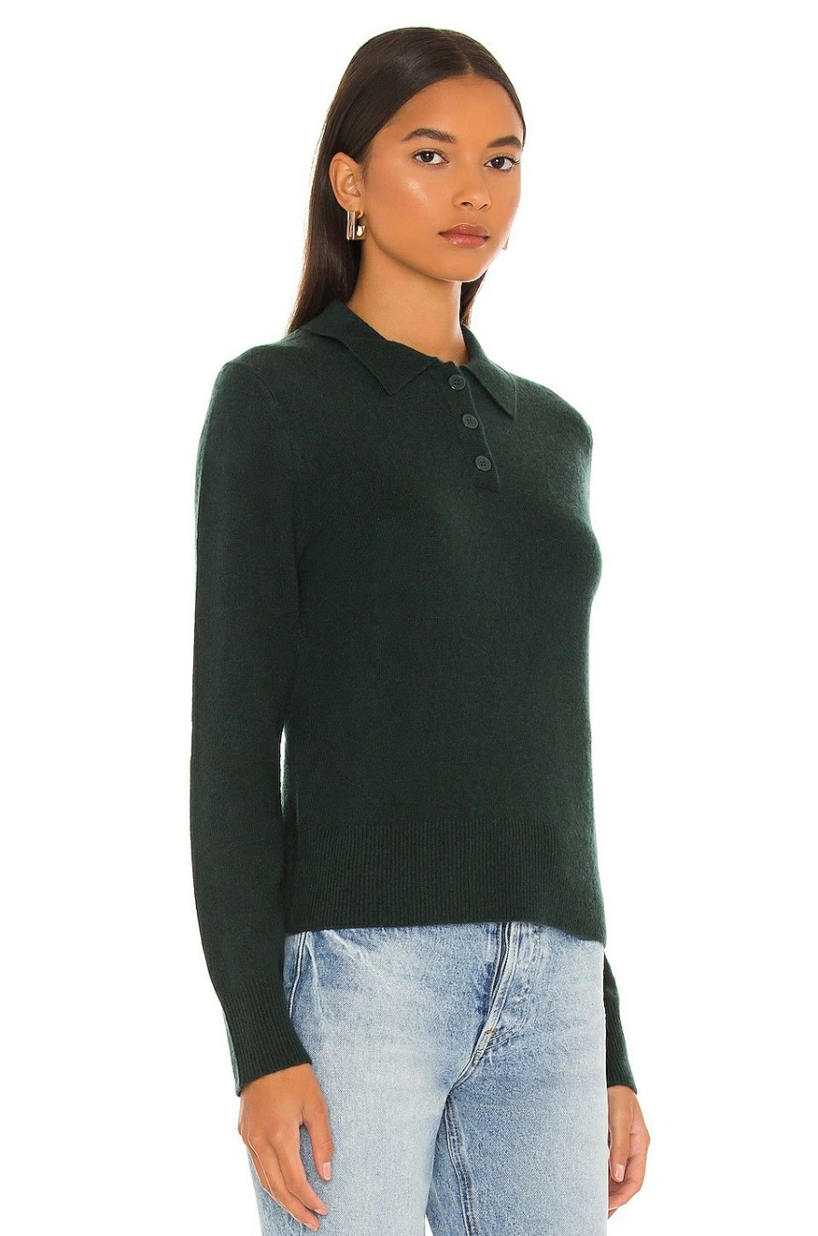 Tops * | Equipment Madalyn Polo Sweater Green Gables