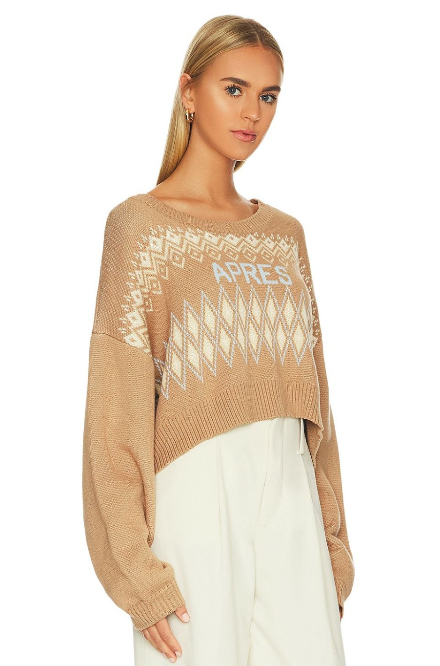 Sweaters & Knits * | Chaser Apres Sweater Cappuccino Apres Ski