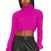 Sweaters & Knits * | Camila Coelho Cesare Cropped Sweater Bright Magenta