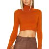 Sweaters & Knits * | Joostricot Long Sleeve Crop Turtleneck Sweater Caramel