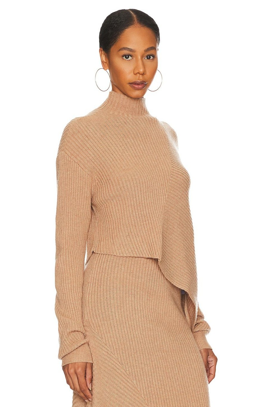 Sweaters & Knits * | L'Academie Leola Mock Neck Sweater Camel