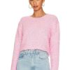 Sweaters & Knits * | Lovers And Friends Mandy Shaggy Cropped Sweater Baby Pink