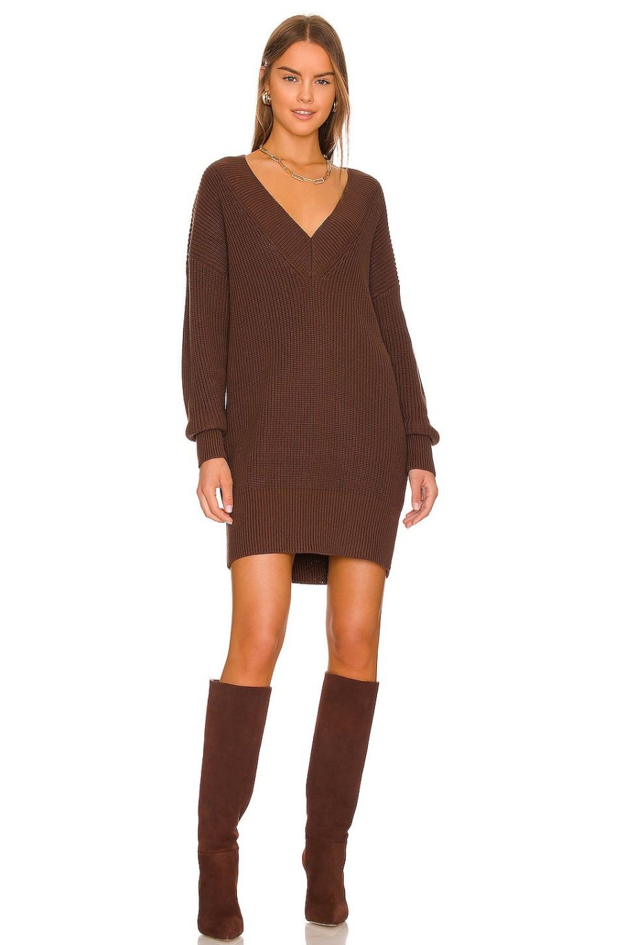 By Style * | 525 Varsity Sweater Dress Mink