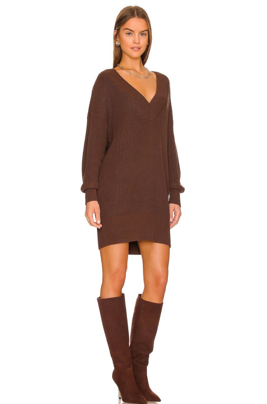 By Style * | 525 Varsity Sweater Dress Mink