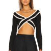 Tops * | Lovers And Friends Teagan Cropped Sweater Black & White