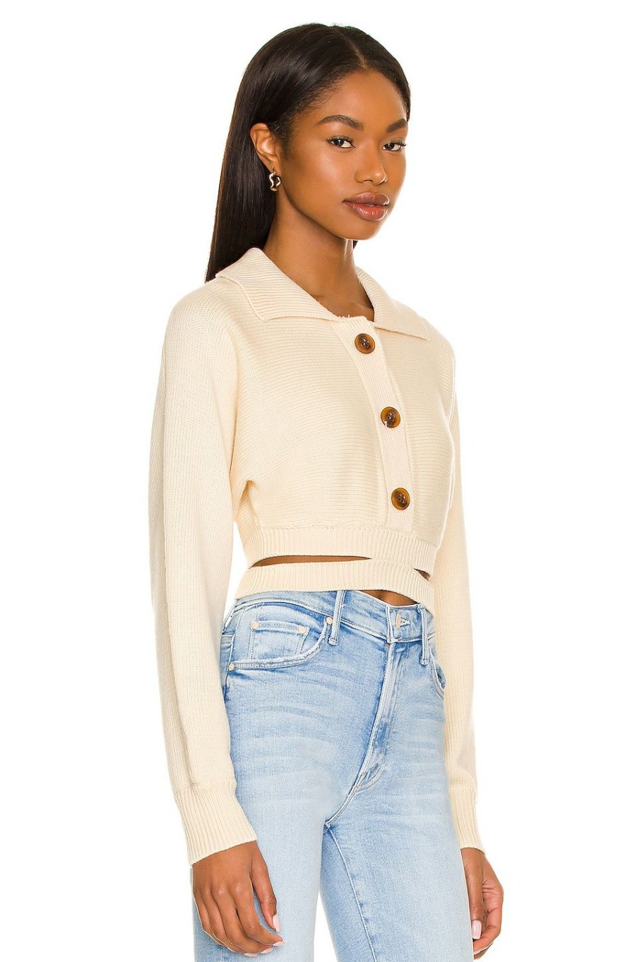 Sweaters & Knits * | Bubish Sophia Cross Knit Sweater Cashew