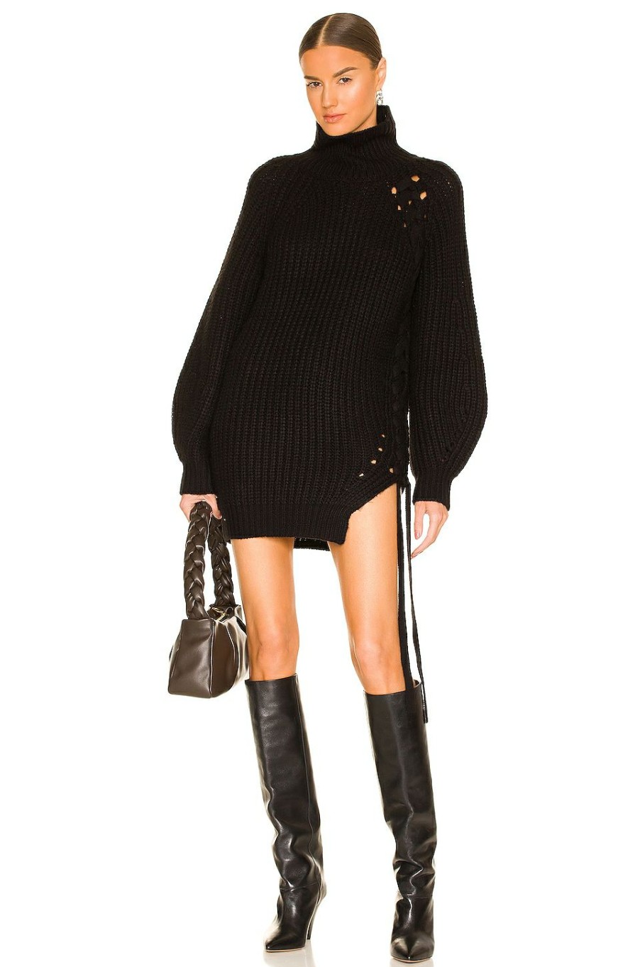 By Style * | Nbd Breanna Laced Sweater Dress Black