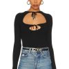 Sweaters & Knits * | Majorelle Hailey Tie Front Sweater Black