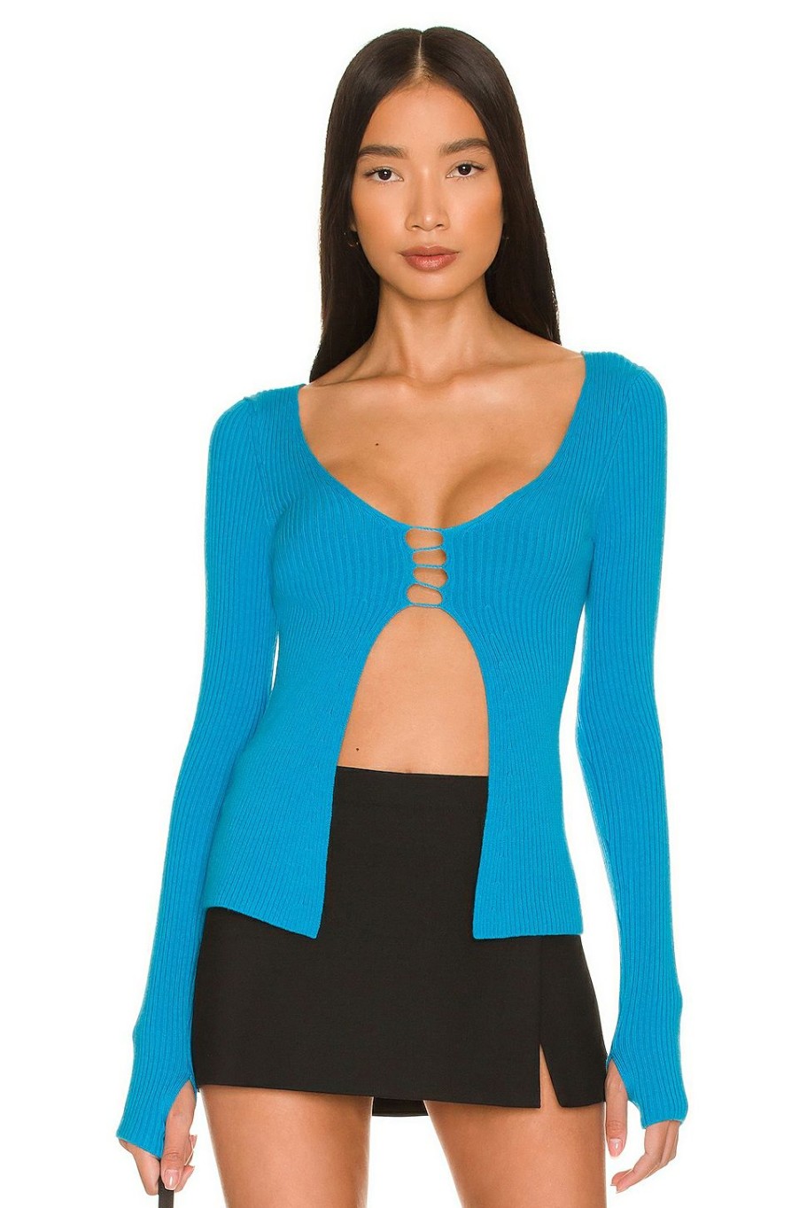 Tops * | Nbd Benni Sweater Cerulean Blue