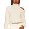 Sweaters & Knits * | Bcbgeneration Mock Neck Cutout Sweater Ivory Champagne