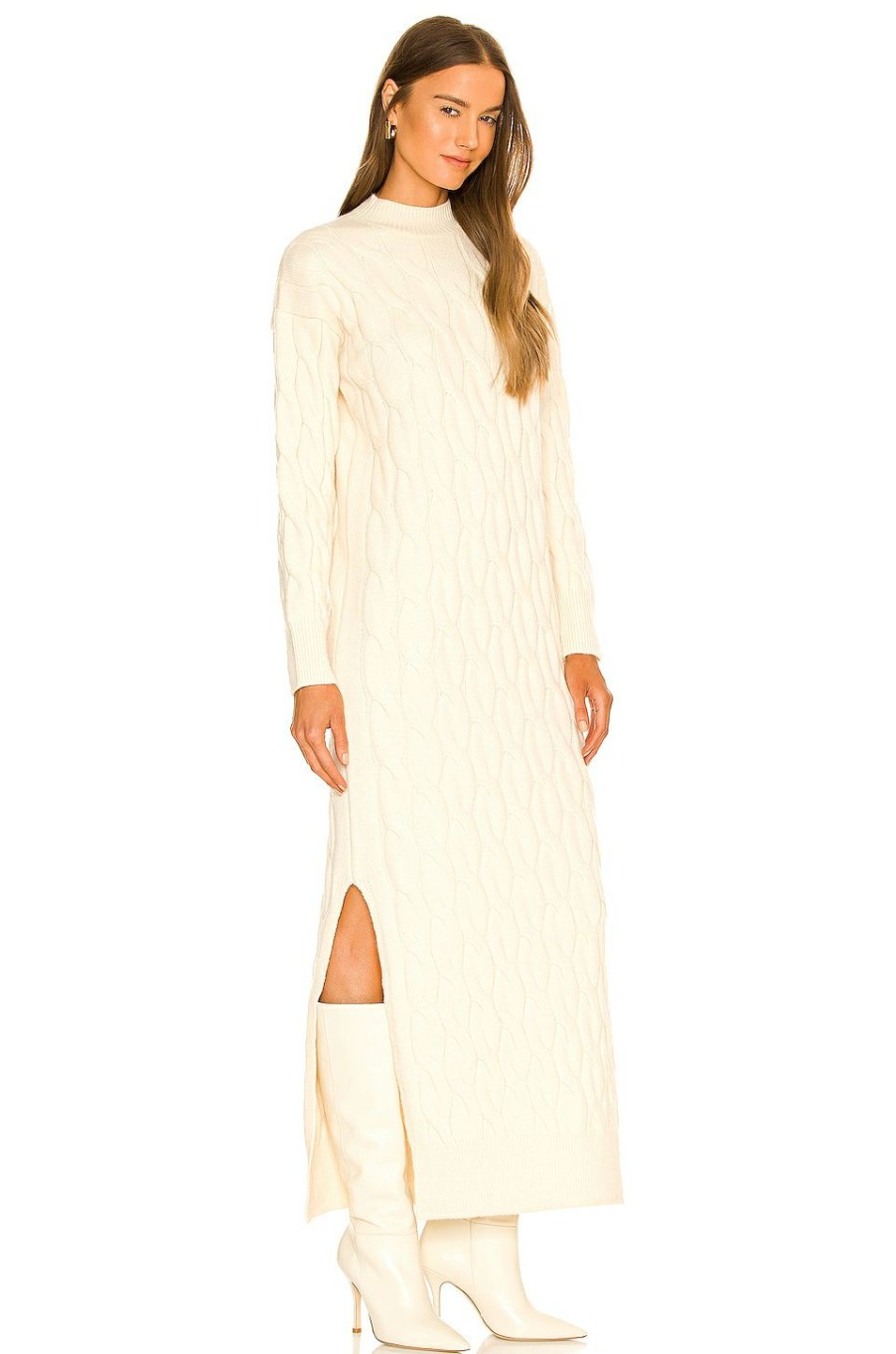 By Style * | Line & Dot Dorothy Sweater Dress Cream