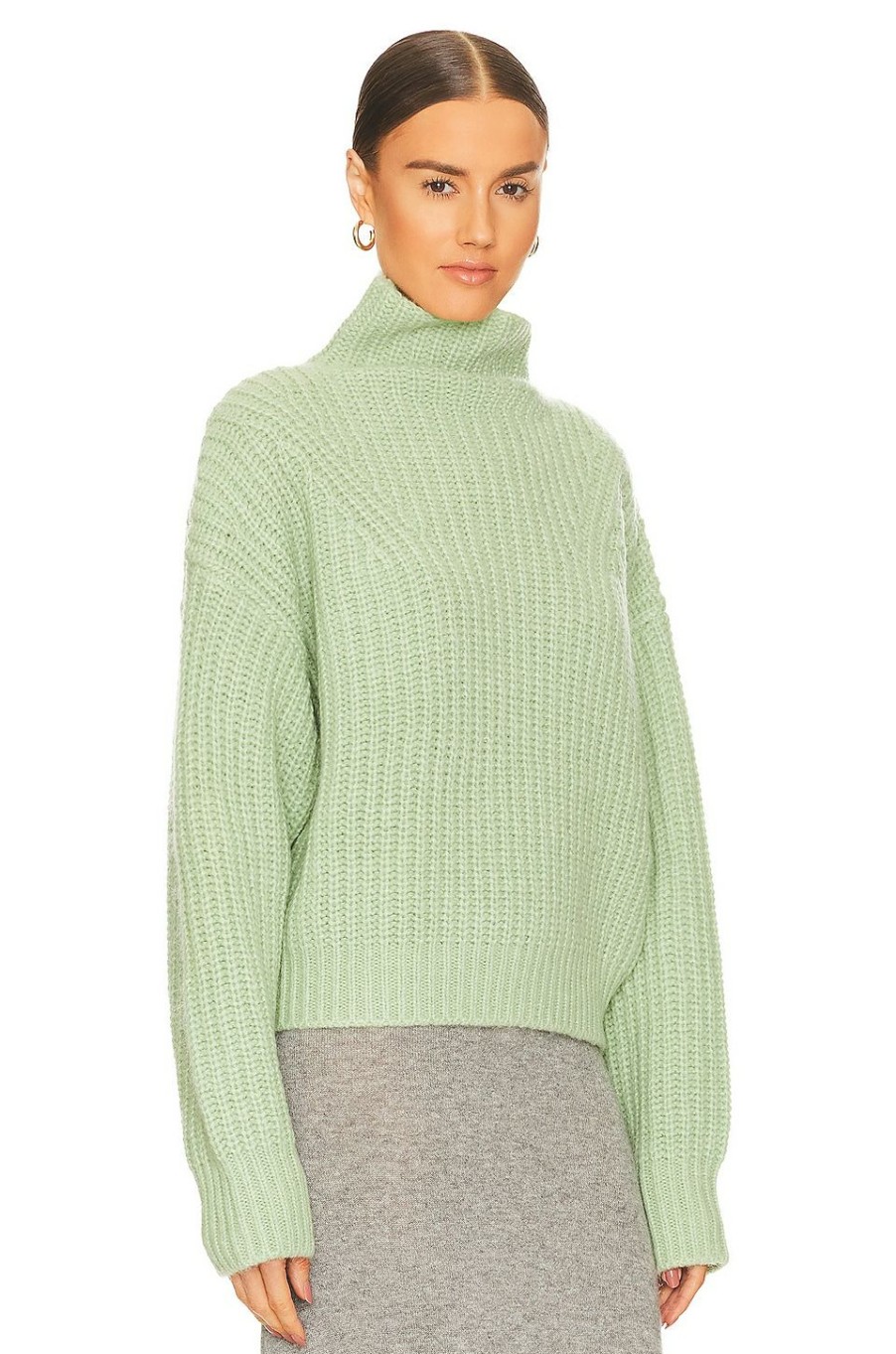 Sweaters & Knits * | Ena Pelly Natalie Knit Sweater Smoke Green