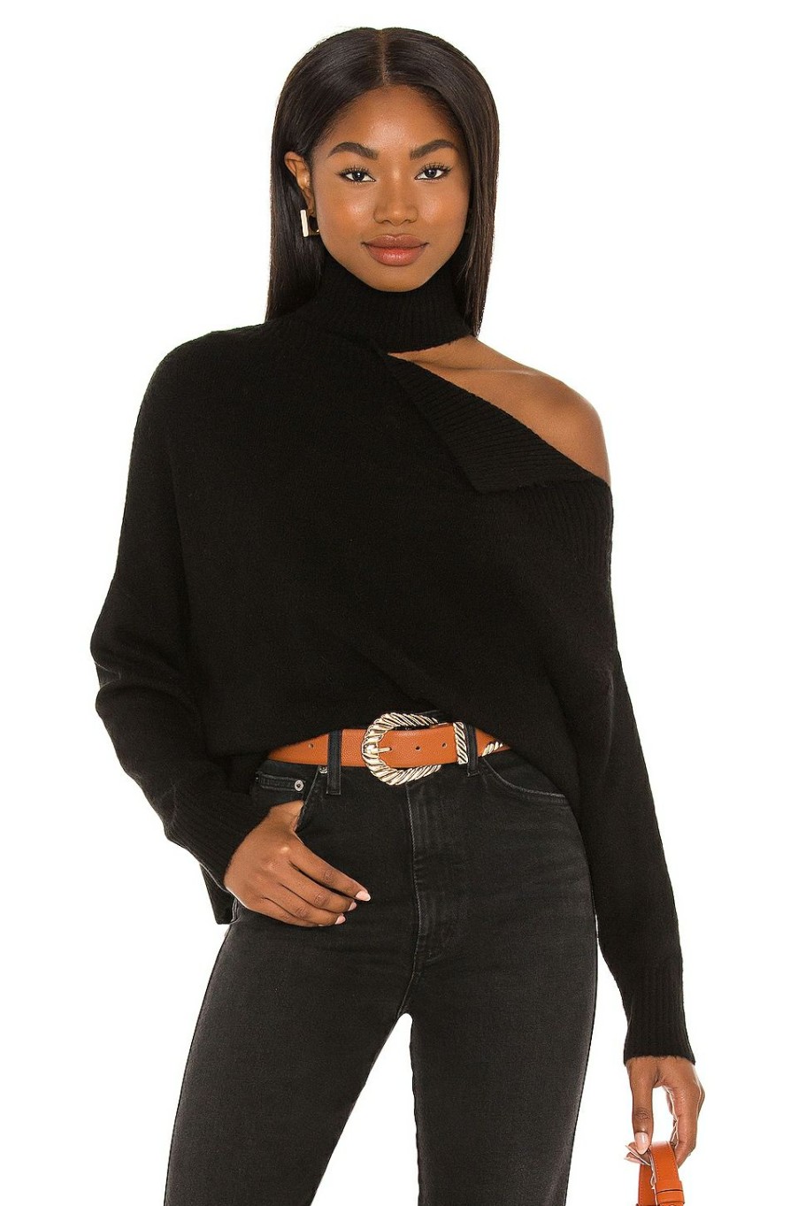 Sweaters & Knits * | Central Park West Knightley Cut Out Sweater Black