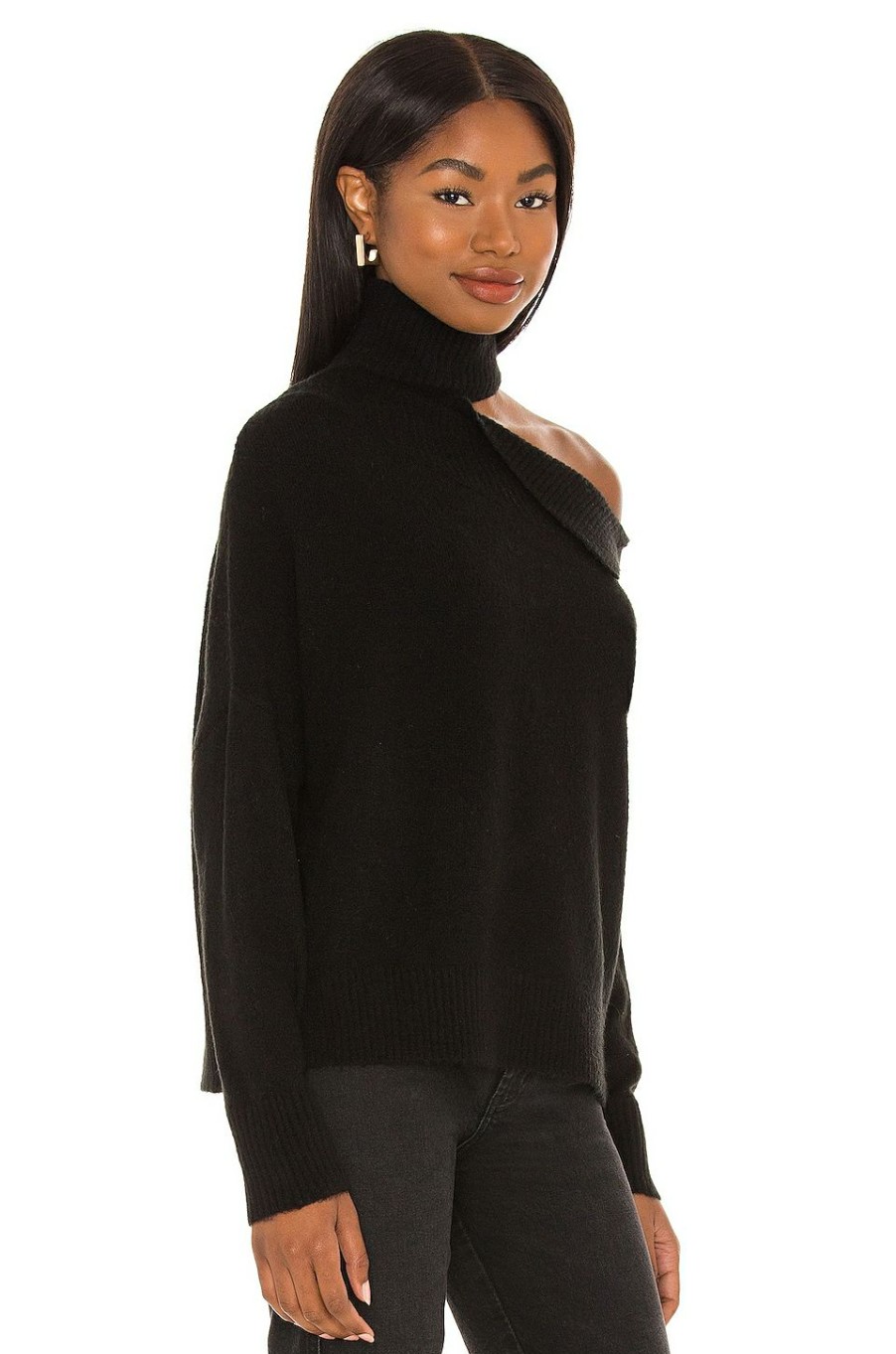 Sweaters & Knits * | Central Park West Knightley Cut Out Sweater Black